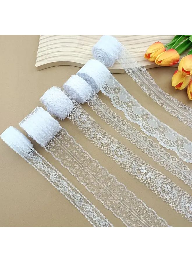 Style6 شريط الدانتيل الأبيض 393.7 بوصة لتزيين علب الهدايا والملابس - Image 2